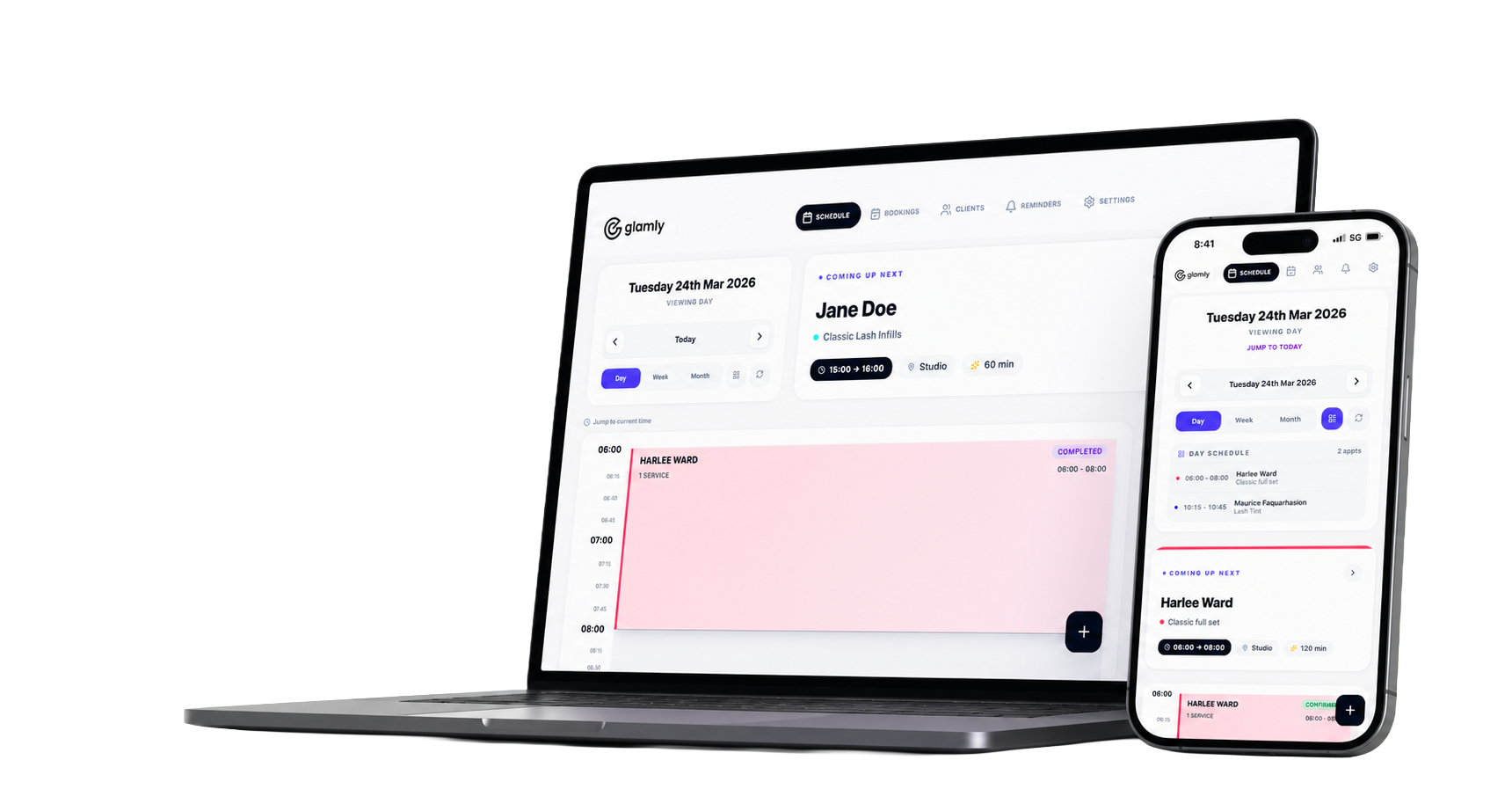 Glamly dashboard