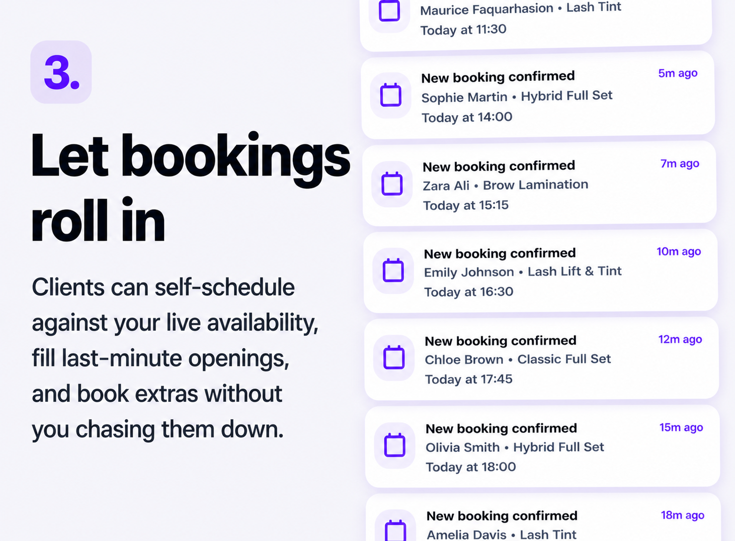 Booking setup step 3